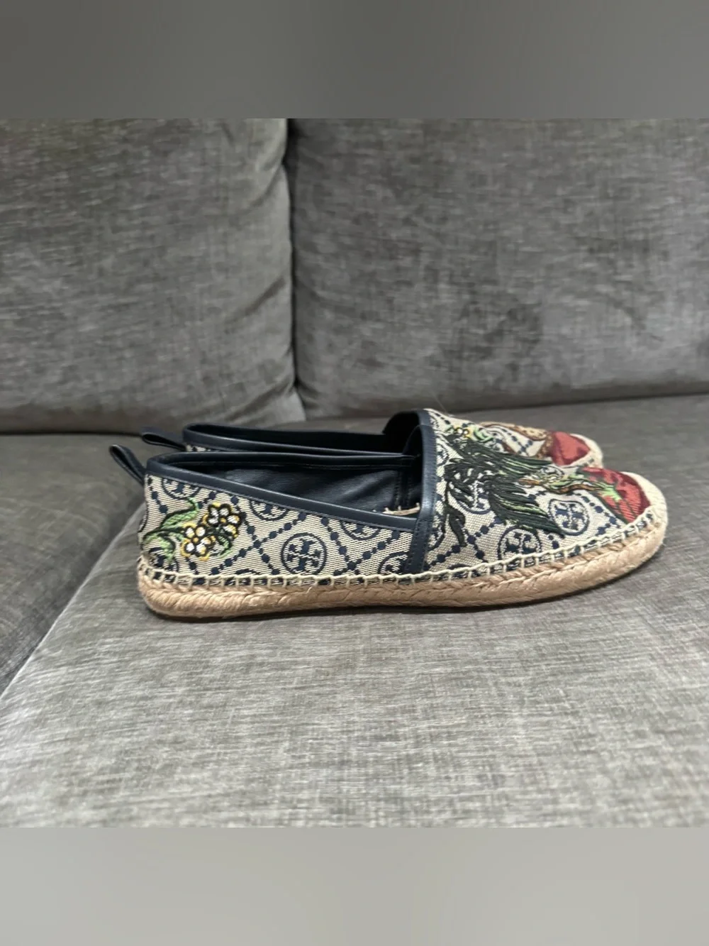 Tory Burch Cheetah Needlepoint Platform Espadrille